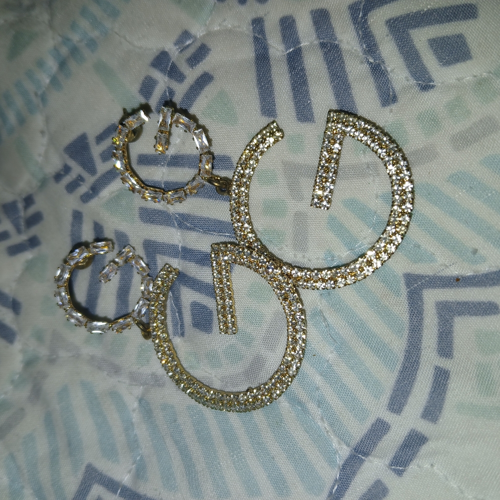 Gold and Silver Hoop Earrings
